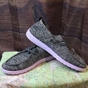 Hey Dude Women's Knit Flats in Black and Lavender